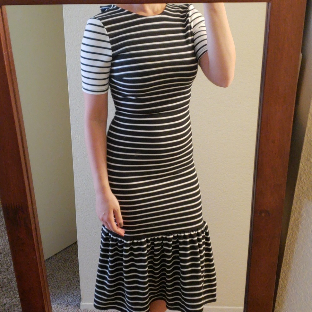 NWT Asos striped ruffle midi dress
